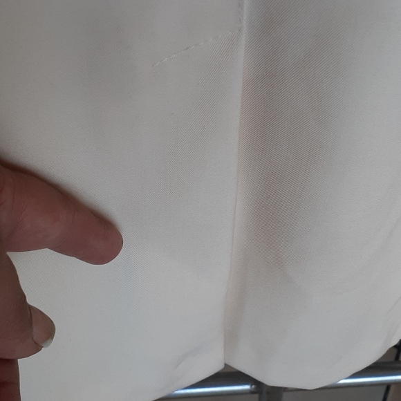 Vtg 100% Wool Cream Tuxedo Jacket DB Military Gold Button Coat DRESS sz 12 🥼 - Picture 7 of 14